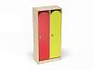 Шкаф 2-х секционный на цоколе (каркас дуб с разноцветными фасадами, Вариант 7)