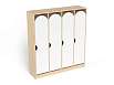 Шкаф 4-х секционный на цоколе стандарт (каркас береза с белыми фасадами)
