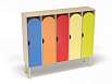 Шкаф 5-ти секционный на металлокаркасе стандарт (каркас дуб с разноцветными фасадами, Вариант 8)