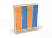 Шкаф 4-х секционный с антресолью (каркас дуб с разноцветными фасадами, Вариант 8)