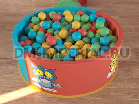 Оснащение детских садов, Мягкие модули, Сухой бассейн Круглый малый с рисунком ММ-СБ-003