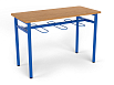 Стол обеденный 1500 с подвесами под табурет (бук, каркас синий, 3/4/5/6 гр.)