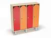 Шкаф 4-х секционный на металлических ножках (каркас дуб с разноцветными фасадами, Вариант 6)