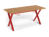 Стол обеденный Х-ножки (бук, каркас красный)