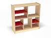 Модуль 3, стеллаж (каркас дуб с разноцветными фасадами, Вариант 12)