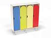 Шкаф 4-х секционный на металлических ножках стандарт (скандинавия с разноцветными фасадами, Вариант 15)