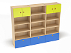 Набор стеллажей Аленка (каркас дуб с разноцветными фасадами, Вариант 7)