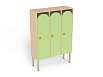 Шкаф 3-х секционный на металлокаркасе (каркас береза с зелеными фасадами)