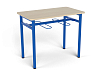 Стол обеденный 1000 с подвесами под табурет (дуб, каркас синий, 3/4/5/6 гр.)
