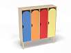 Шкаф 4-х секционный на металлокаркасе стандарт (каркас дуб с разноцветными фасадами, Вариант 8)