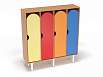 Шкаф 4-х секционный на металлических ножках стандарт (каркас бук с разноцветными фасадами, Вариант 4)