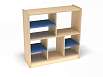 Модуль 3, стеллаж (каркас дуб с разноцветными фасадами, Вариант 10)