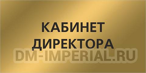 Информационные стенды, Оформление стендов для школы, "Кабинет директора", кабинетная табличка "матовое золото" ДШК-0173
