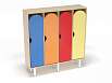 Шкаф 4-х секционный на металлических ножках стандарт (каркас дуб с разноцветными фасадами, Вариант 8)