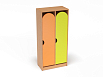 Шкаф 2-х секционный на цоколе стандарт (каркас бук с разноцветными фасадами, Вариант 3)