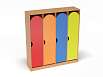 Шкаф 4-х секционный на цоколе стандарт (каркас бук с разноцветными фасадами, Вариант 3)