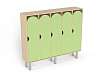 Шкаф 5-ти секционный на металлических ножках стандарт (каркас береза с зелеными фасадами)
