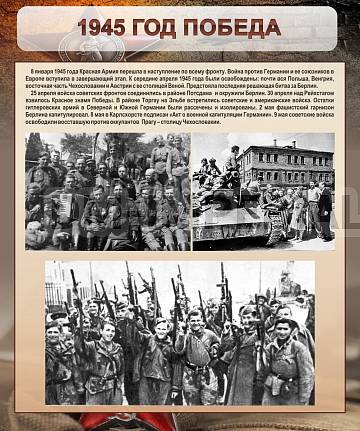 Информационные стенды, Оформление стендов для школы, "1945 год. Победа" ШК-2646