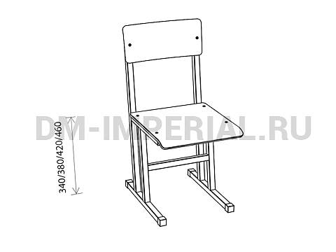 Оснащение школ, Школьные стулья, Стул ученический нерегулируемый на квадратной трубе ШМ-ШС-001