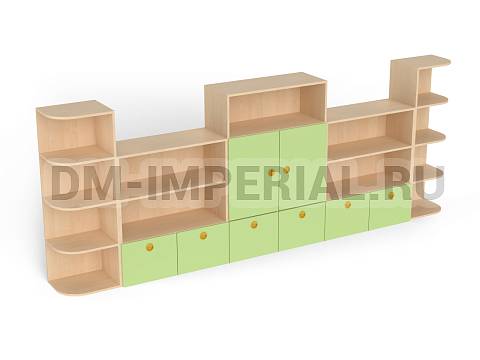 Оснащение детских садов, Шкафы, Стеллаж Золушка ШС-014
