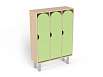 Шкаф 3-х секционный на металлических ножках стандарт (каркас береза с зелеными фасадами)