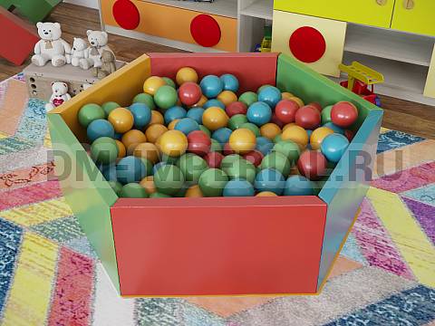 Оснащение детских садов, Мягкие модули, Сухой бассейн Шестигранник малый ММ-СБ-042