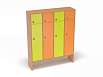 Шкаф 4-х секционный с антресолью (каркас бук с разноцветными фасадами, Вариант 4)