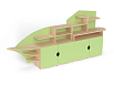 Стеллаж Пароходик (каркас береза с зелеными фасадами)