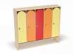 Шкаф для одежды 5-ти секционный (каркас дуб с разноцветными фасадами, Вариант 6)
