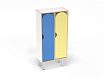 Шкаф 2-х секционный на металлических ножках стандарт (скандинавия с разноцветными фасадами, Вариант 15)