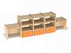 Стеллаж разносторонний (каркас дуб с разноцветными фасадами, Вариант 11)