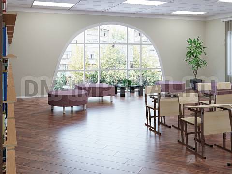 Оснащение школ, Мягкая мебель для школ, Пуф квадратный ШМ-ММ-030