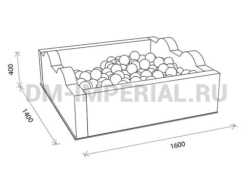 Оснащение детских садов, Мягкие модули, Сухой бассейн Квадратный Волна ММ-СБ-054