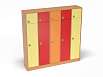 Шкаф 5-ти секционный с антресолью на цоколе (каркас бук с разноцветными фасадами, Вариант 2)
