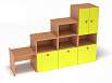 Стеллаж Мишутка (каркас бук с разноцветными фасадами, Вариант 3)