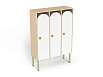 Шкаф 3-х секционный на металлокаркасе (каркас береза с белыми фасадами)