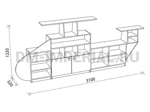Оснащение детских садов, Шкафы, Стеллаж Вертолет ШС-003