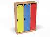Шкаф 3-х секционный на цоколе стандарт (каркас бук с разноцветными фасадами, Вариант 4)