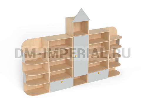 Оснащение детских садов, Шкафы, Стеллаж Теремок ШС-013