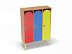 Шкаф 3-х секционный на металлокаркасе (каркас бук с разноцветными фасадами, Вариант 2)