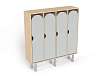 Шкаф 4-х секционный на металлических ножках стандарт (каркас береза с серыми фасадами)