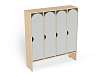 Шкаф для одежды 4-х секционный стандарт (каркас береза с серыми фасадами)