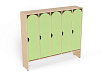 Шкаф для одежды 5-ти секционный стандарт (каркас береза с зелеными фасадами)