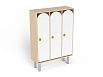 Шкаф 3-х секционный на металлических ножках (каркас береза с белыми фасадами)