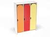 Шкаф 3-х секционный на цоколе стандарт (скандинавия с разноцветными фасадами, Вариант 15)