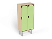 Шкаф 2-х секционный на металлических ножках стандарт (каркас береза с зелеными фасадами)