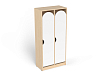 Шкаф 2-х секционный на цоколе стандарт (каркас береза с белыми фасадами)