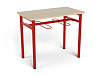 Стол обеденный 1000 с подвесами под табурет (дуб, каркас красный, 3/4/5/6 гр.)