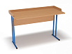 Стол лабораторный химии и биологии, с бортом, нерегулируемый на квадратной трубе (бук, каркас синий, 6гр.)