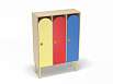 Шкаф 3-х секционный на металлокаркасе (каркас дуб с разноцветными фасадами, Вариант 6)